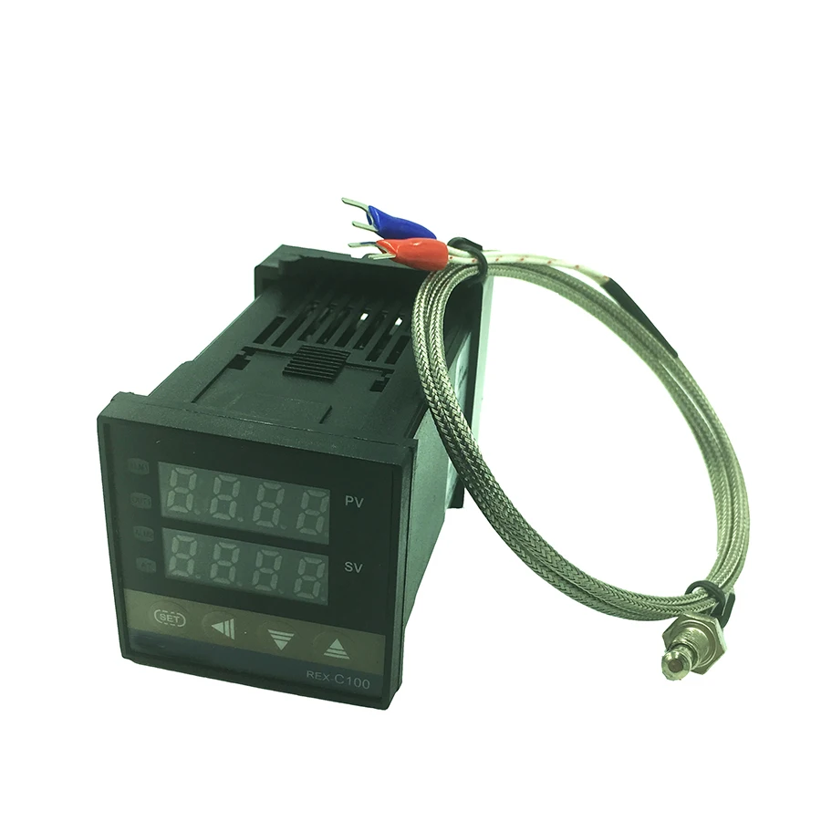 REX-C100 digital temperature controller thermostat relay output + K type thermocouple sensor 48 x 48