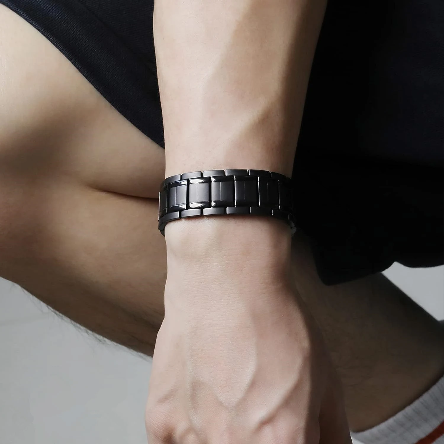 Bracelet Magnétique Homme Or en Acier Inoxydable - Effets Anti-fatigue