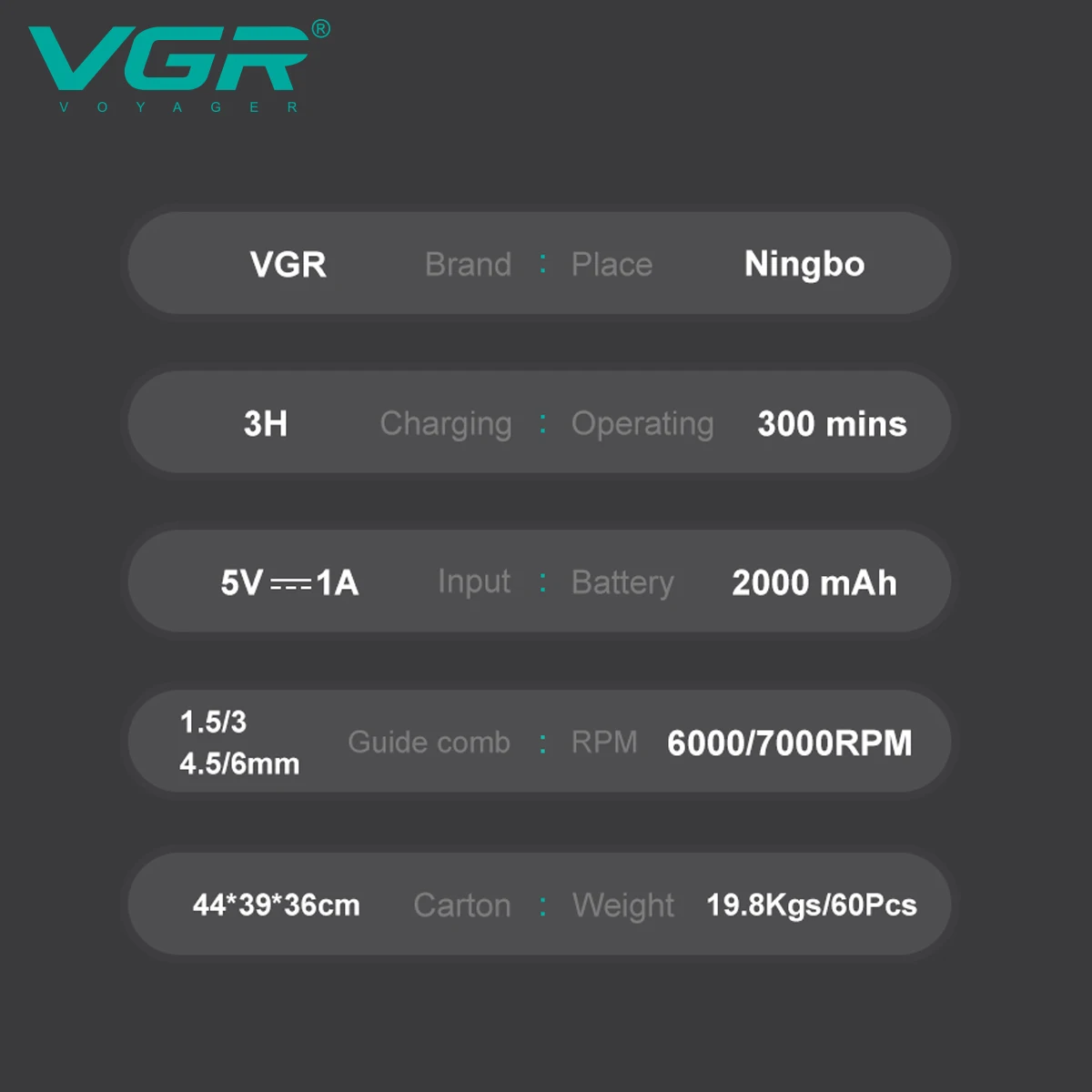 VGR الرجال مقص الشعر المهنية الشعر المتقلب آلة قطع...