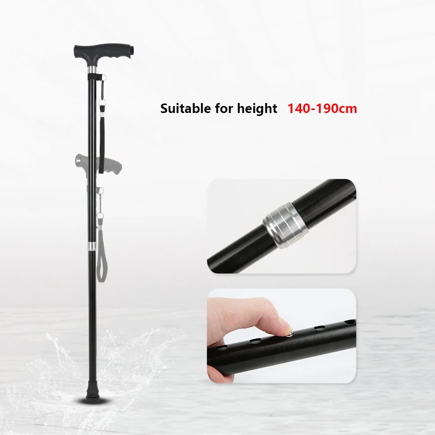 Folding Cane Foldable Walking Cane With Adjustable Height Collapsible And Lightweight Soft Ergonomic Handle