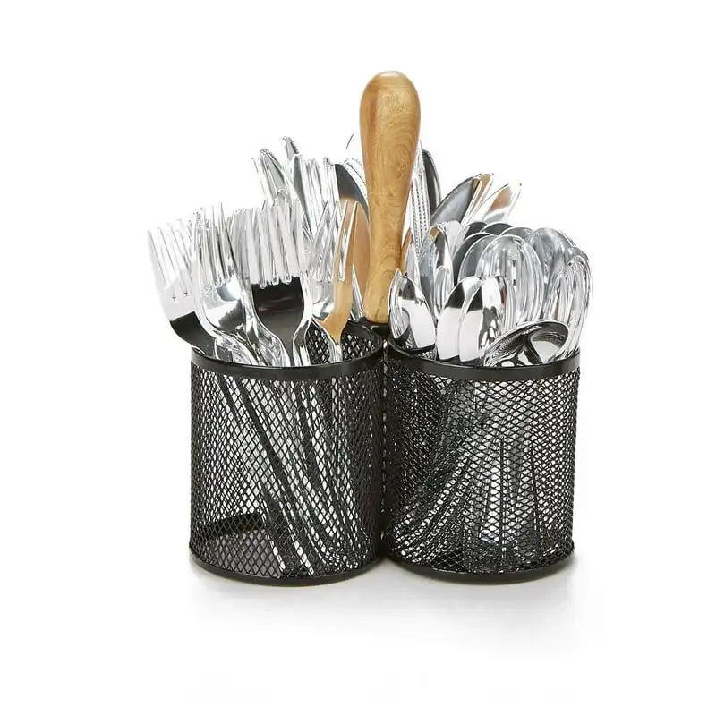 

Utensil Caddy, Silverware Organizer, Cutlery Holder, 3-Section, Silver