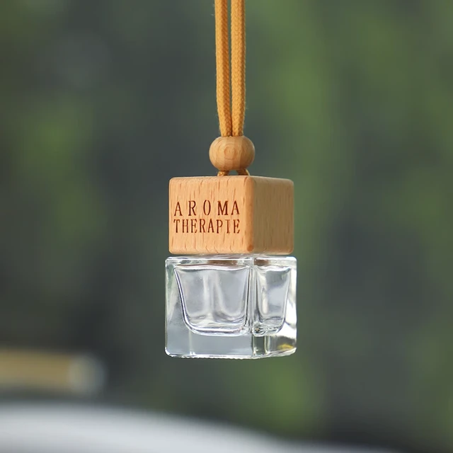 10/50 teile/los 8ml matti erte dicke Glas parfüm flasche Auto hängende Anhänger  parfum flaschen mit Holz kappe - AliExpress