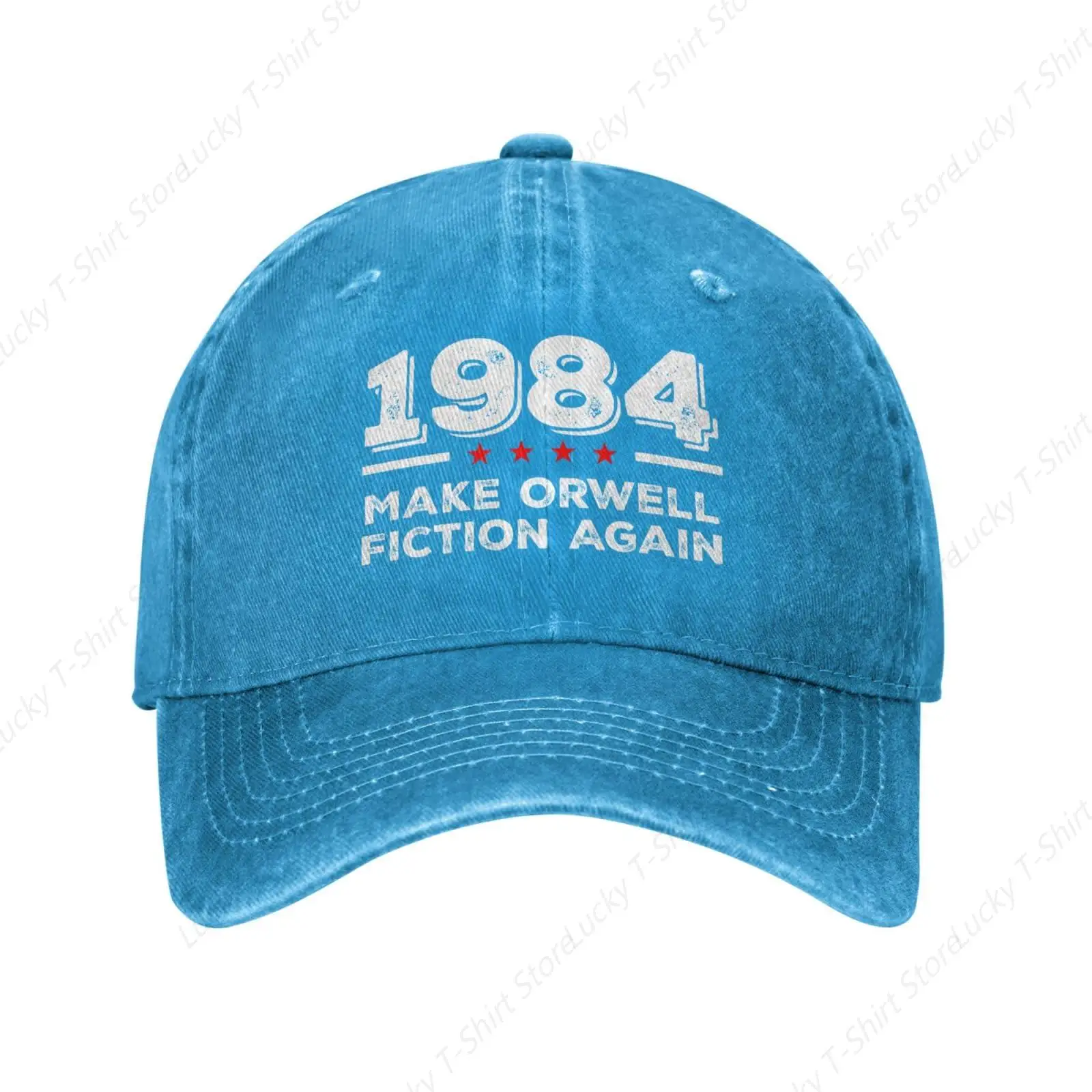 Make Orwell Fiction Again 1984 Graphic Trucker Hat for Men Women Baseball Cap Unisex Headwear for Casual Outdoor 5