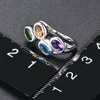 KALETINE Hutang Colorful Gemstone Hoop Earrings 925 Sterling Silver Blue Zircon Topaz English Lock Jewelry for Women Earrings 5