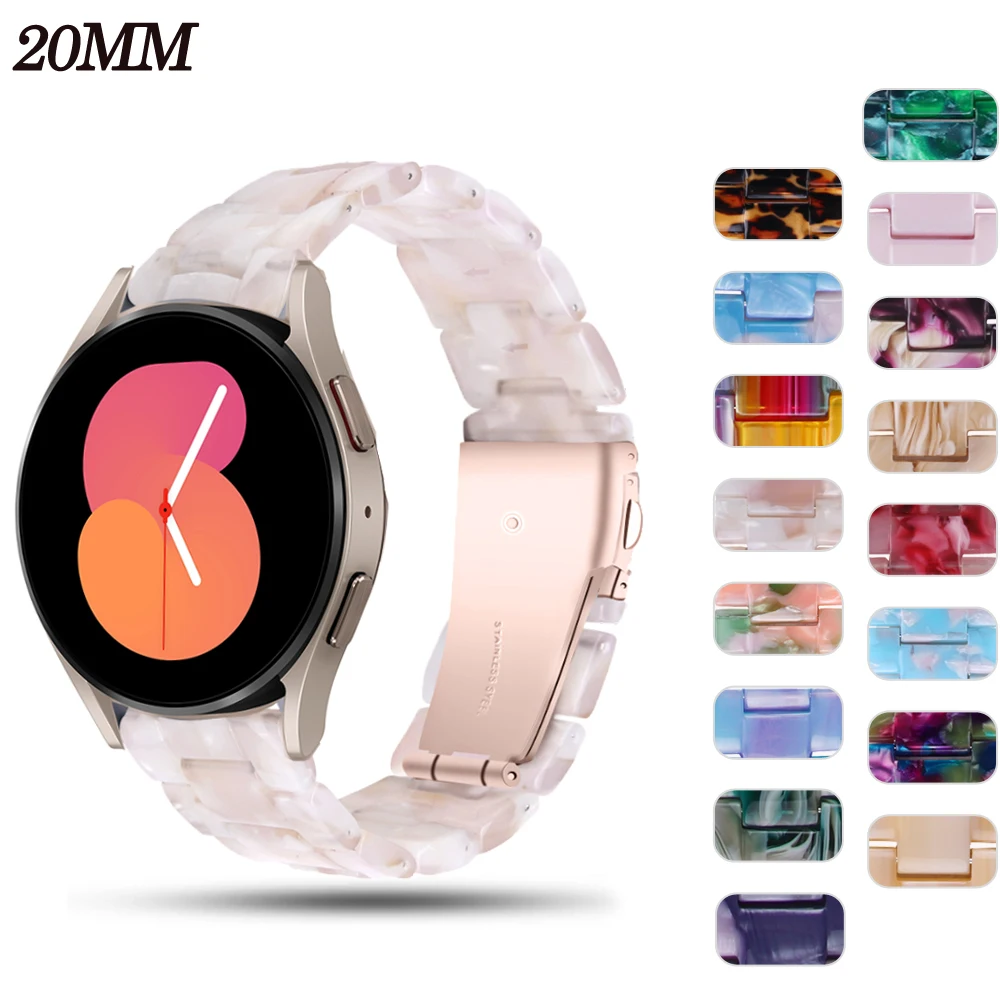 

Resin 20mm Strap For Samsung Galaxy Watch 5 Pro/4 Classic 42 46mm Belt Bracelet Watch 4/5 40 44mm/Gear S2/Active Smartwatch Band