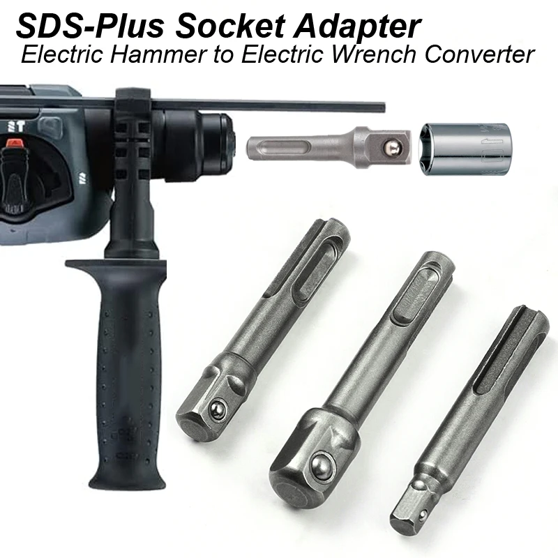 SDS-Plus Socket Adapter Set Driver Adapter Drill Bit Electric Hammer to Wrench  Converter Extension Drill Bit Bar Set