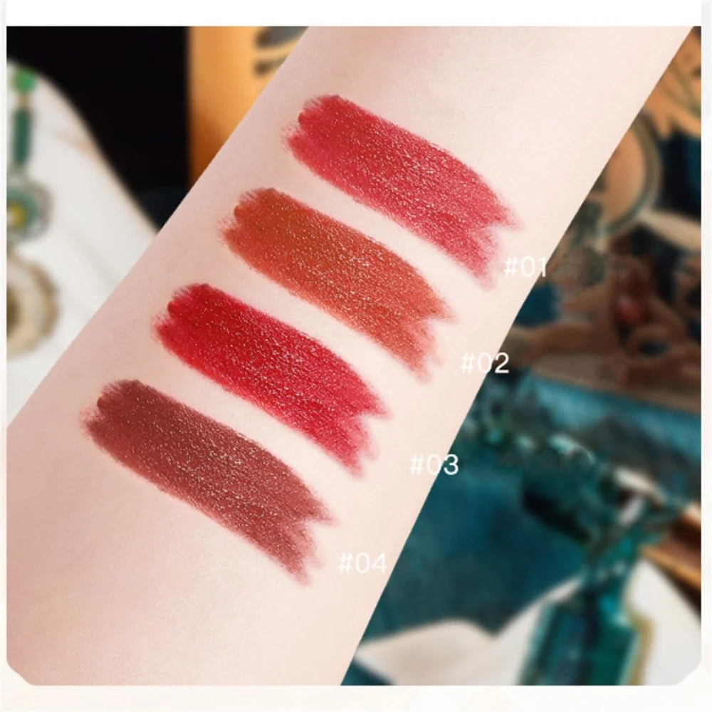 4PCS/Set Velvet Matte Lip Gloss Set Matte Long Lasting Waterproof Lipstick Kit Nourish Moisturizing Professional Lip Makeup Gift 4