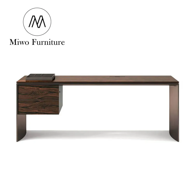 Home Office Desk Chair Modern Design Italian Wooden Work Desk Office Table Furniture Set With Drawer Cabinet Computer