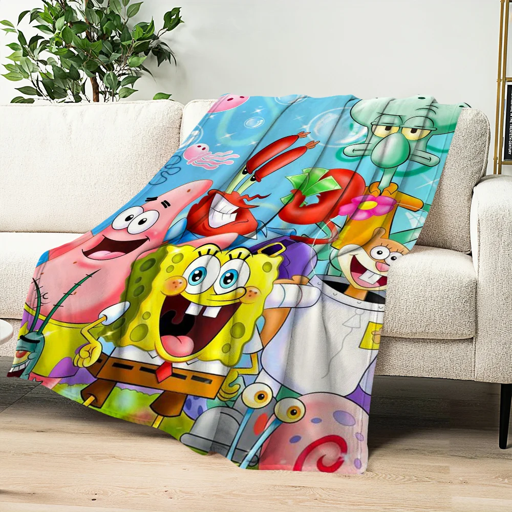 Cartoon S-Sponge B-Bobs Blanket Comfortable skin friendly soft living room bed bedroom blanket suitable for travel and gifts 6