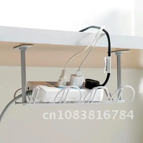 

Desk Under Storage Rack Home Office Cable Management Tray Wire Cord Power Strip Adapter Organizer Shelf Cable Holders