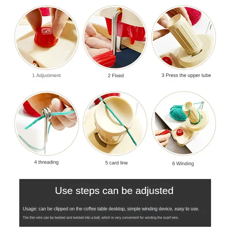 Manual Handheld Fiber Wool for DIY Sewing Making String Ball Hand Operated Yarn Winder Thread Skein Cable Winder Machine