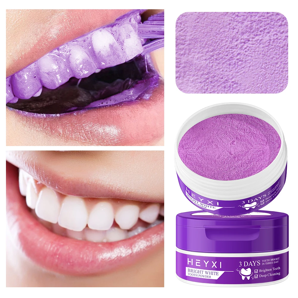 Purple Tooth Powder - Deep Cleansing & Fresh Breath Formula for Gentle Tooth Protection