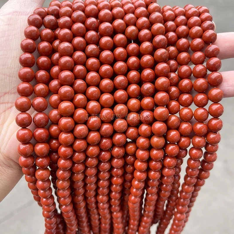 Natural Red Jasper Round Loose Beads 15" Strand 4 6 8 10 12MM Pick Size For Jewelry Making Bracelet Necklace Handmade 5A Quality