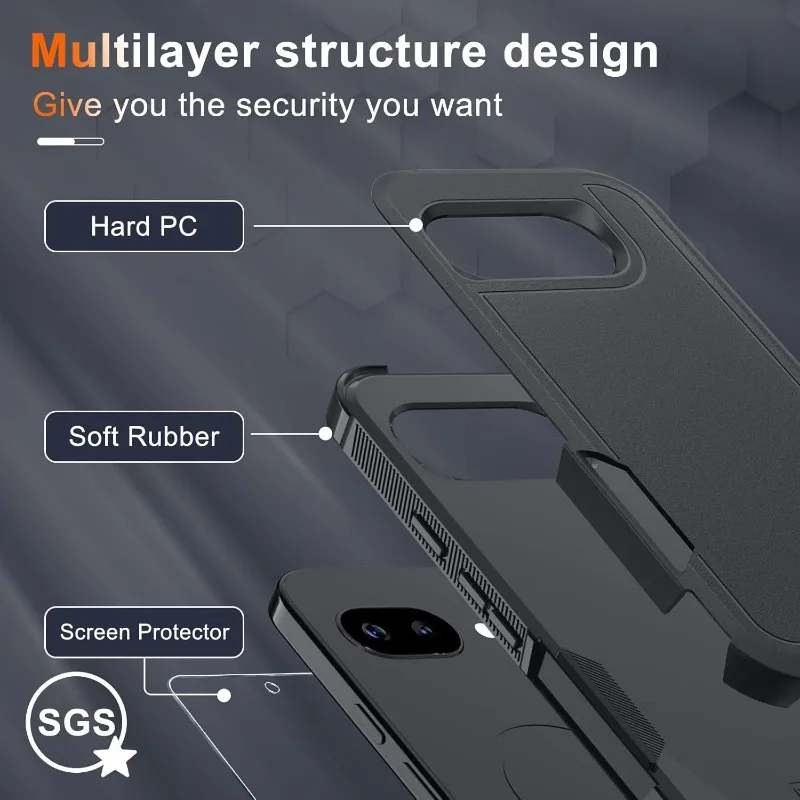 Military Grade Defender Armor with 2-in-1 Lens and Screen Protector Film Case