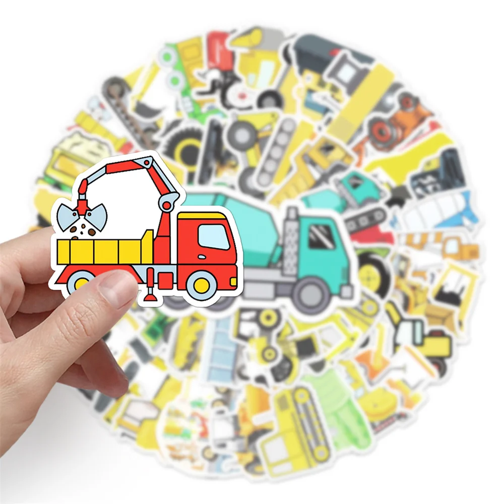 10/30/50PCS Cartoon Stickers for Children Engineering Vehicle Toys