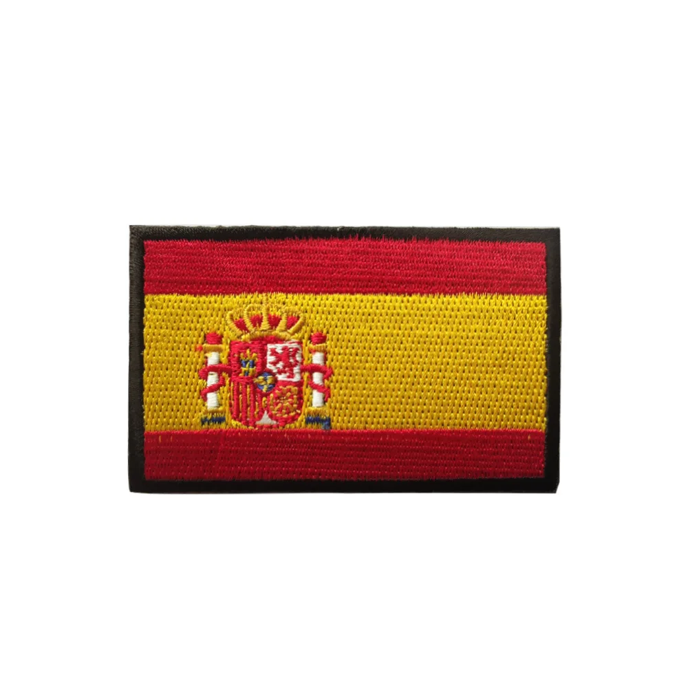 Toppa con gancio e anello bandiera della Spagna Distintivi morali ricamati multicolori personalizzati per bracciali per casco zaino tattico milare all'aperto  15