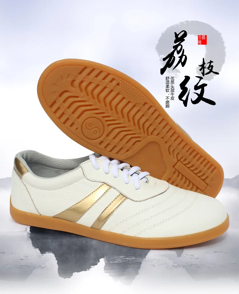 

Chinese Style Cowhide Men Unisex Tai Chi Martial Arts Shoes Training Casual Gym Workout Sneakers Taekwondo Karate Kungfu Shoes