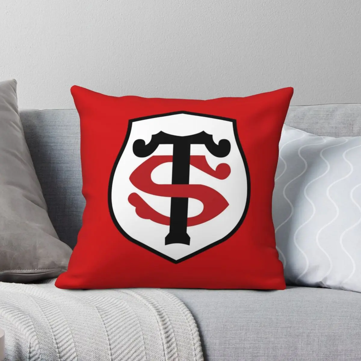 

The Stade Toulousain Square Pillowcase Printed Zip Decor Pillow Case Sofa Cushion Cover