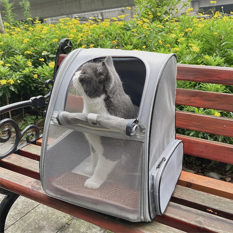 Pet Cat Bag Breathable Canvas Portable Cat Backpack Outdoor Travel Transport Bag For Cats And Puppy Carrying Pet Supplies pet carrier backpack pet bag pet carrier bag