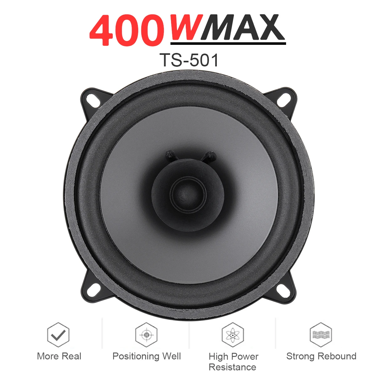 5 Inch 400W High Temperature Full Range Frequency Car Coaxial Speaker Dual Driver Acoustic Design