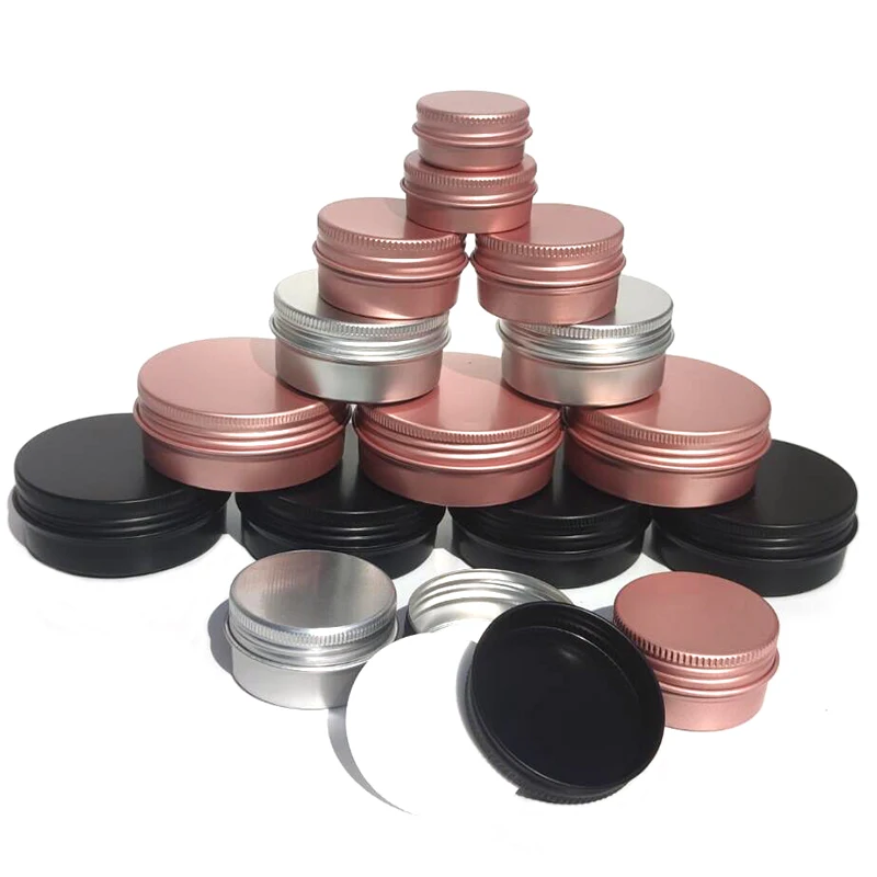 

50pcs/lot 5g 10g 15g 20g 30g 40g 50g Aluminum Jars 5ml 10ml 15ml 20ml 30ml 40g 50ml Empty Cosmetic Metal aluminum Tin Containers