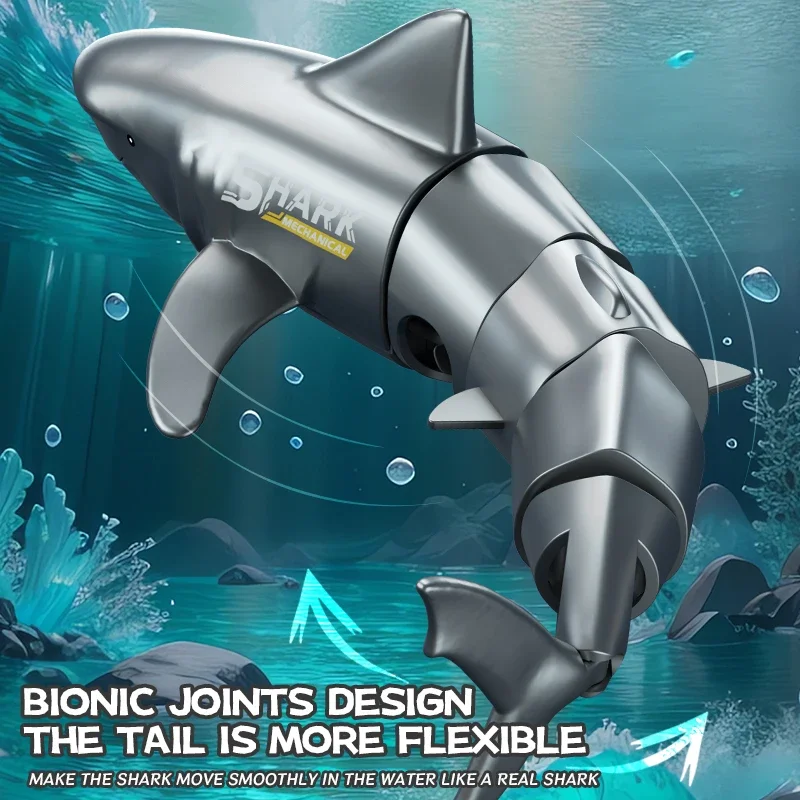 Rc Shark Toy Simulation Submarine Toy Whales Remote Control Animals Waterproof Bathtub Pool Electric Toys for Kids Boys Gift 4