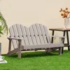 Chair 2-Seat - Children's Outdoor Chair with High Backrest, Arm Rest, 300 Lbs Capacity, Wood Double Loveseat 1