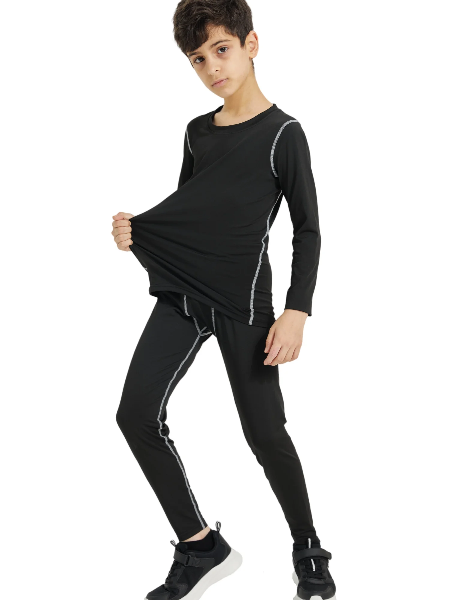 Winter Sports Suit for Children Quick Drying Thermal Underwear Boys Girls Compression Sportswear for Basketball Football