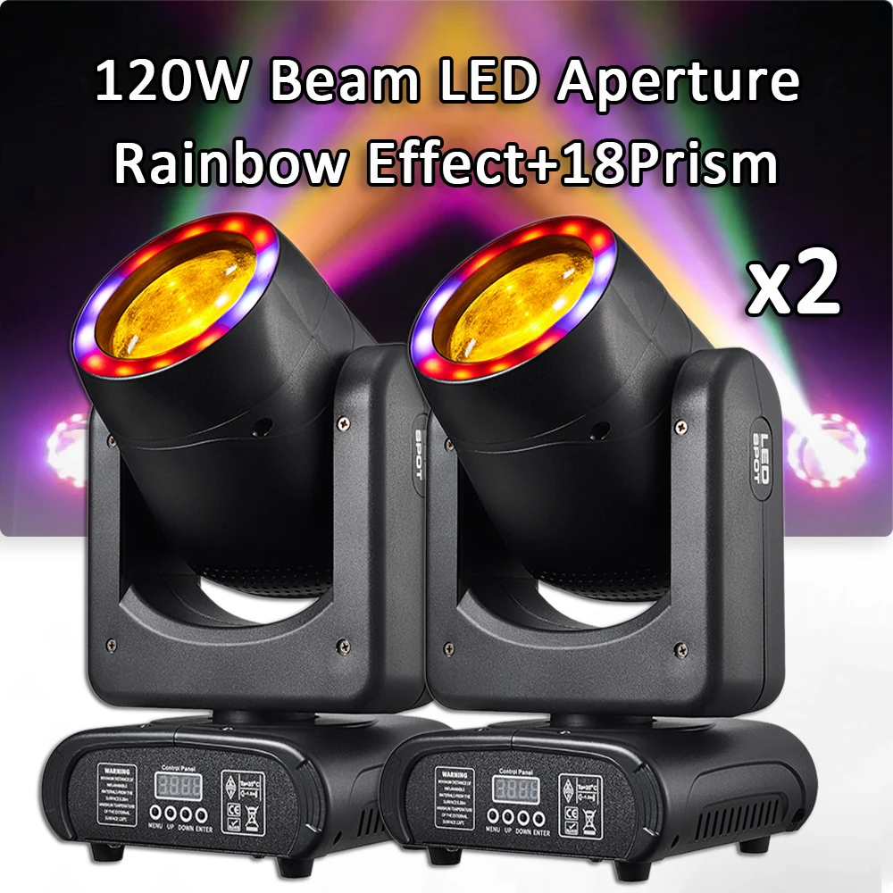 

2Pcs/Lot Mini 120W LED Beam Moving Head Light RGBW Spot Wash Gobo DMX Controller Super Bright Dj Disco Night Club Stage Light