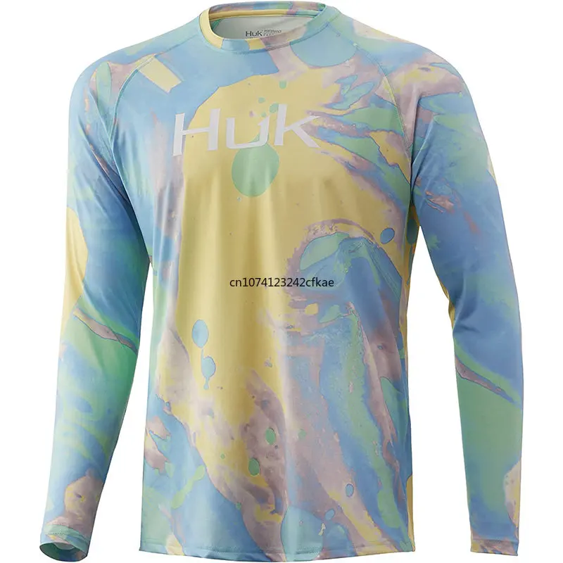 

HUK Fishing Shirts Long Sleeve Quick Dry Sweatshirt Men Summer Breathable Performance Fishing Clothing Top Camisa De Pesca