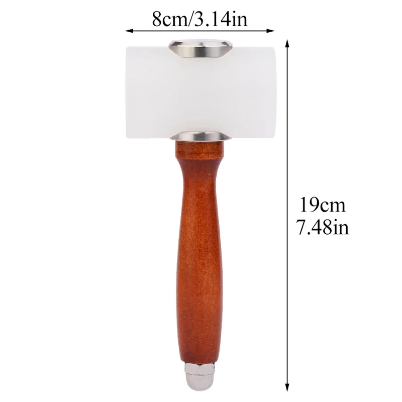 Fenrry 1Pc Leather Craft Tool Kit Leather Carving Craft Hammer Cowhide Punch Cutting Sewing DIY Tools 345g Hammer Leather Punch Tools