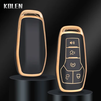 TPU Car Remote Key Case Cover Fob per Ford Fusion Mondeo Mustang F-150 Explorer Edge 5 pulsanti Protector Shell Bag accessori - TPU Car Remote Key Case Cover Fob per Ford Fusion Mondeo Mustang F 150 Explorer