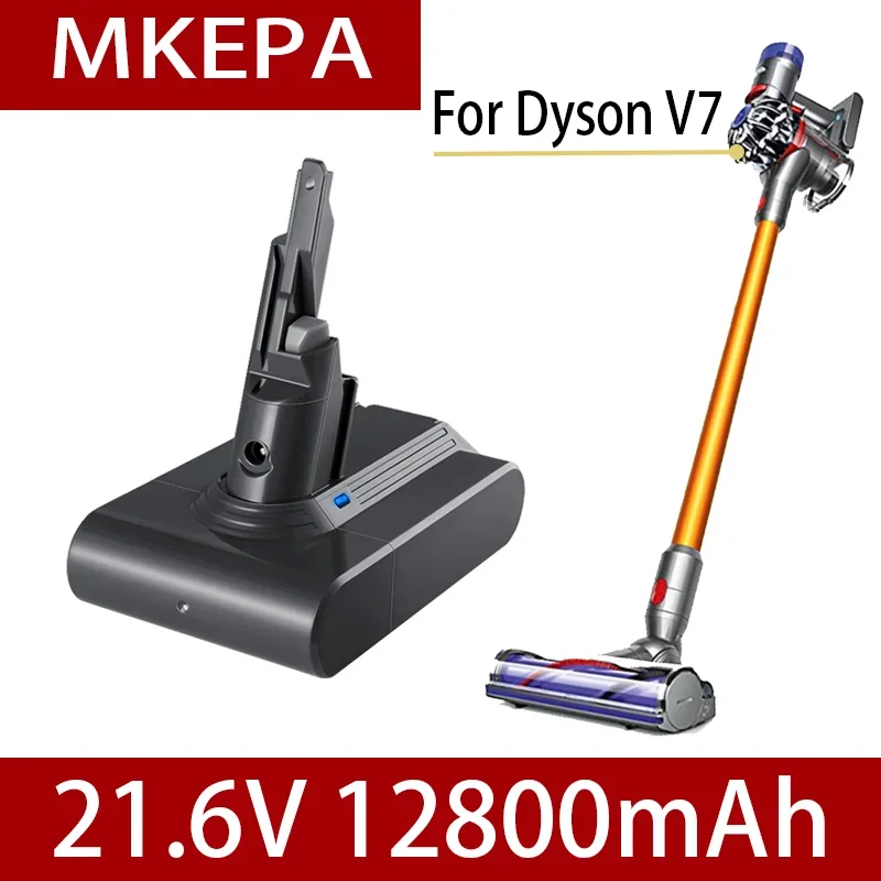 Batterie Li-Ion V7 21.6Vmah 12800Mah Pour Remplacement D'Aspirateur Dyson V7 Absolu Batterie D'Outils Electriques