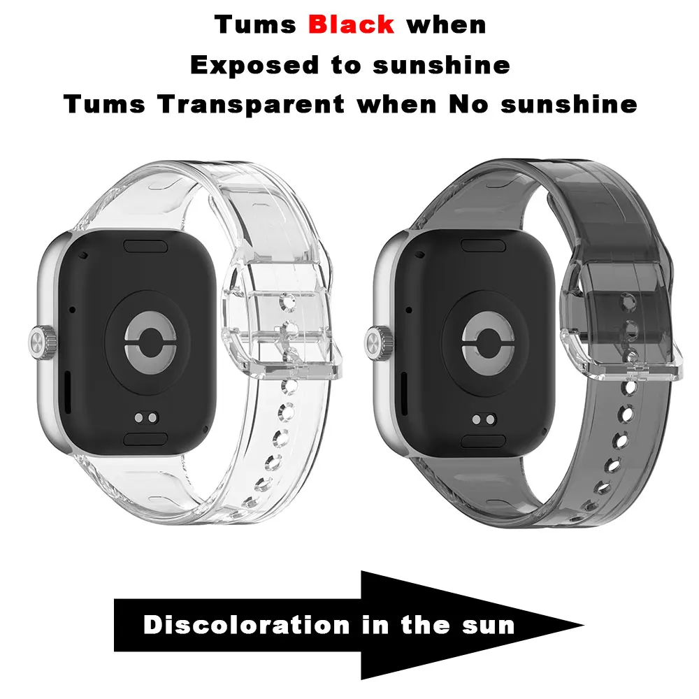 Transparent Sunshine Turn Color Silicone Watchband Bracelet Wristband