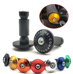 Universal Motorcycle Handlebar End Weights and Grips Protection Caps (2pcs gold)