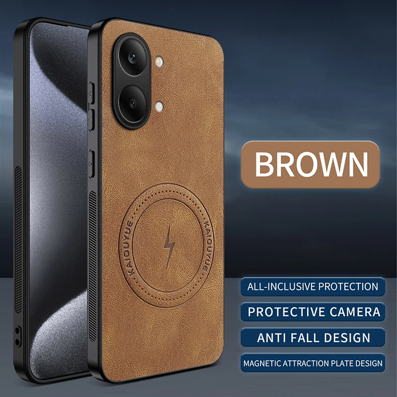 Luxury PU Leather Magnetic Protective Back Cover - Premium Phone Shell Case