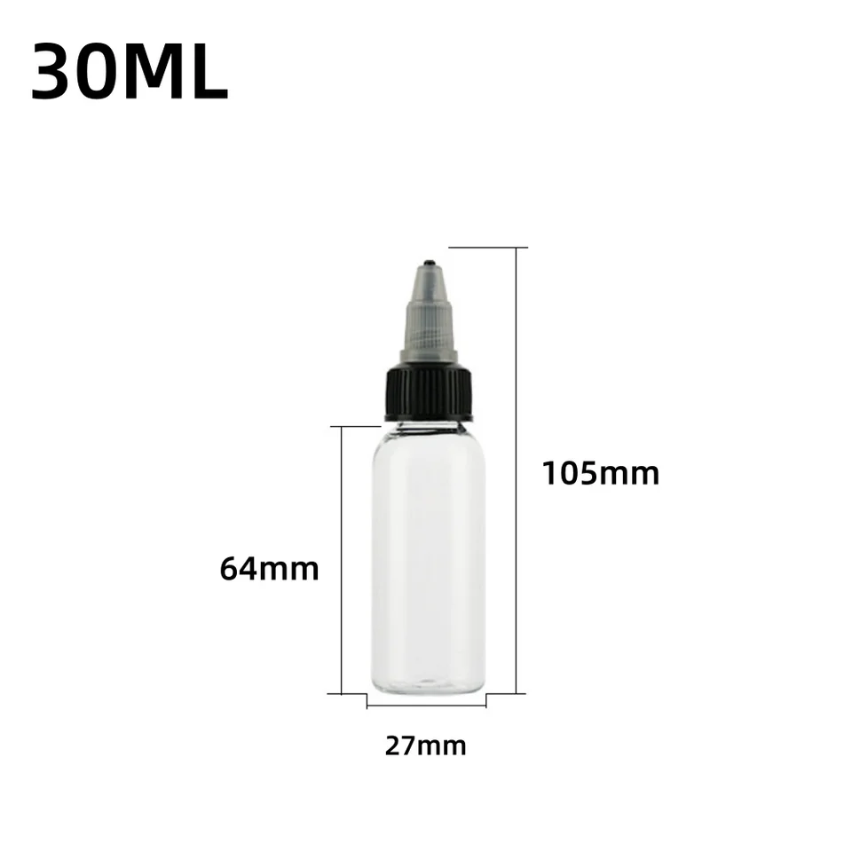 ZJchao 30ML Tattoo Tintenflaschen – Leer, Transparent – Mit Twist-Verschluss, Ideal Für Pigmente & Make-up