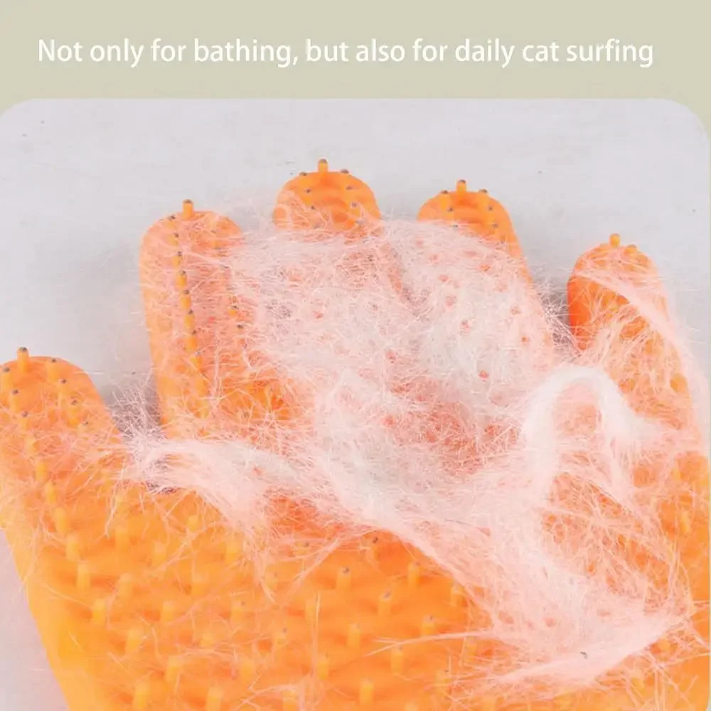 Silicone Dog double side Brush Glove Gentle Back Massage Fur Washing Brush Pet Cat Grooming Deshedding Glove Bathing