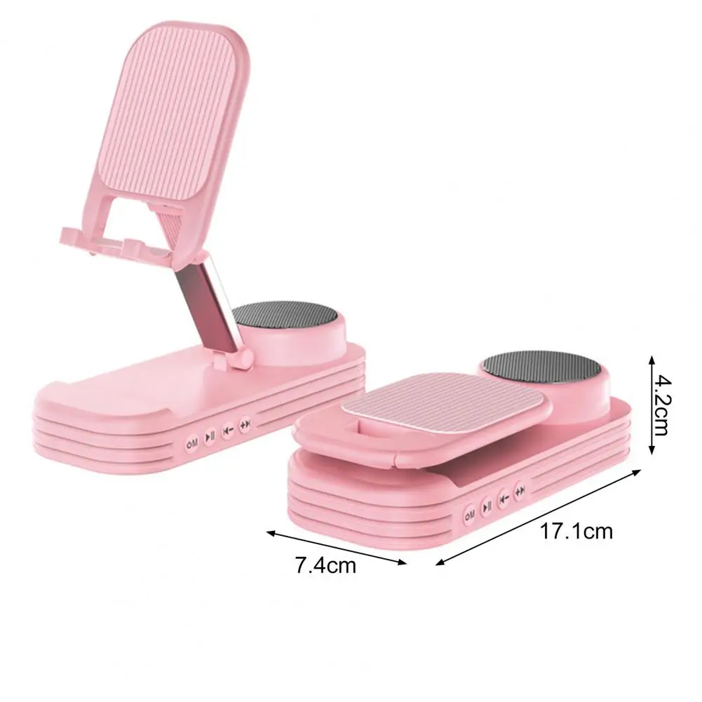 Cell Phone Stand With Wireless Bluetooth Speaker Foldable Adjustable Mobile Phone Holder Anti-Slip Design Phone Support