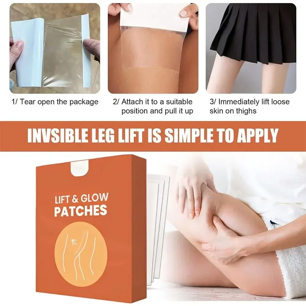 10PCS Hot Invisible Thigh Lift Tape Waterproof Sweat-Proof Lift and Glow Patches Body Tape for Stomach Thighs Arms