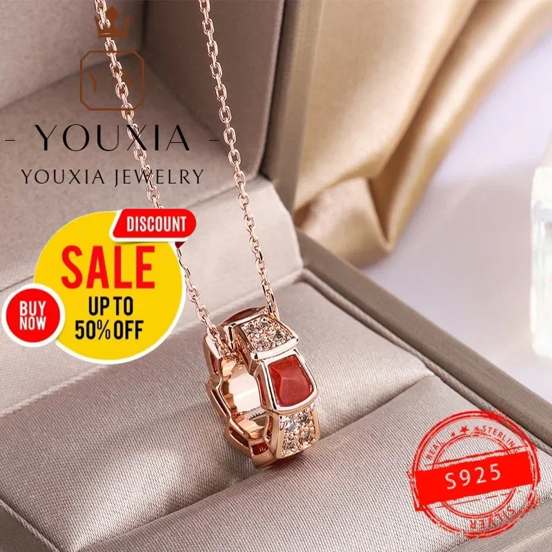 Best-selling European and American 925 Silver Luxury Jewelry Simple Party Birthday Gift Holiday Necklace for Women