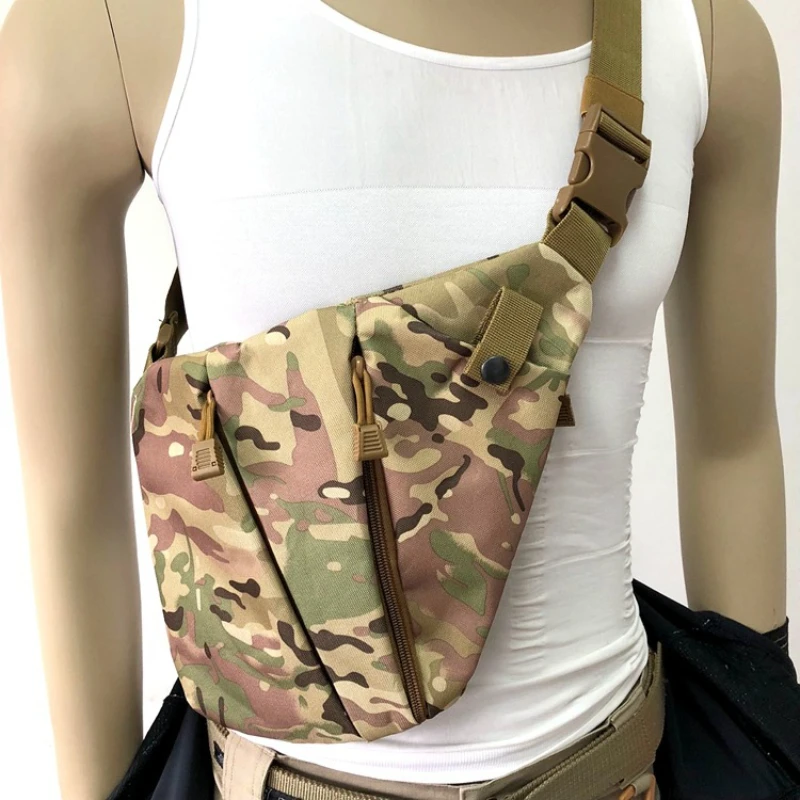 

Men's Tactical Bag Military Concealed Storage Gun Holster Crossbody Backpack Multifunctional Anti-theft Hunting Chest Bag