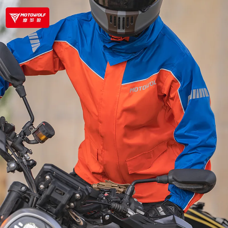 Rainsuit Motorcycle Split Waterproof Jacket and Pants Multicolor Reflective Portable Raincoat with Cap Hat Shoes Cover motorcycle raincoat motorcycle jacket