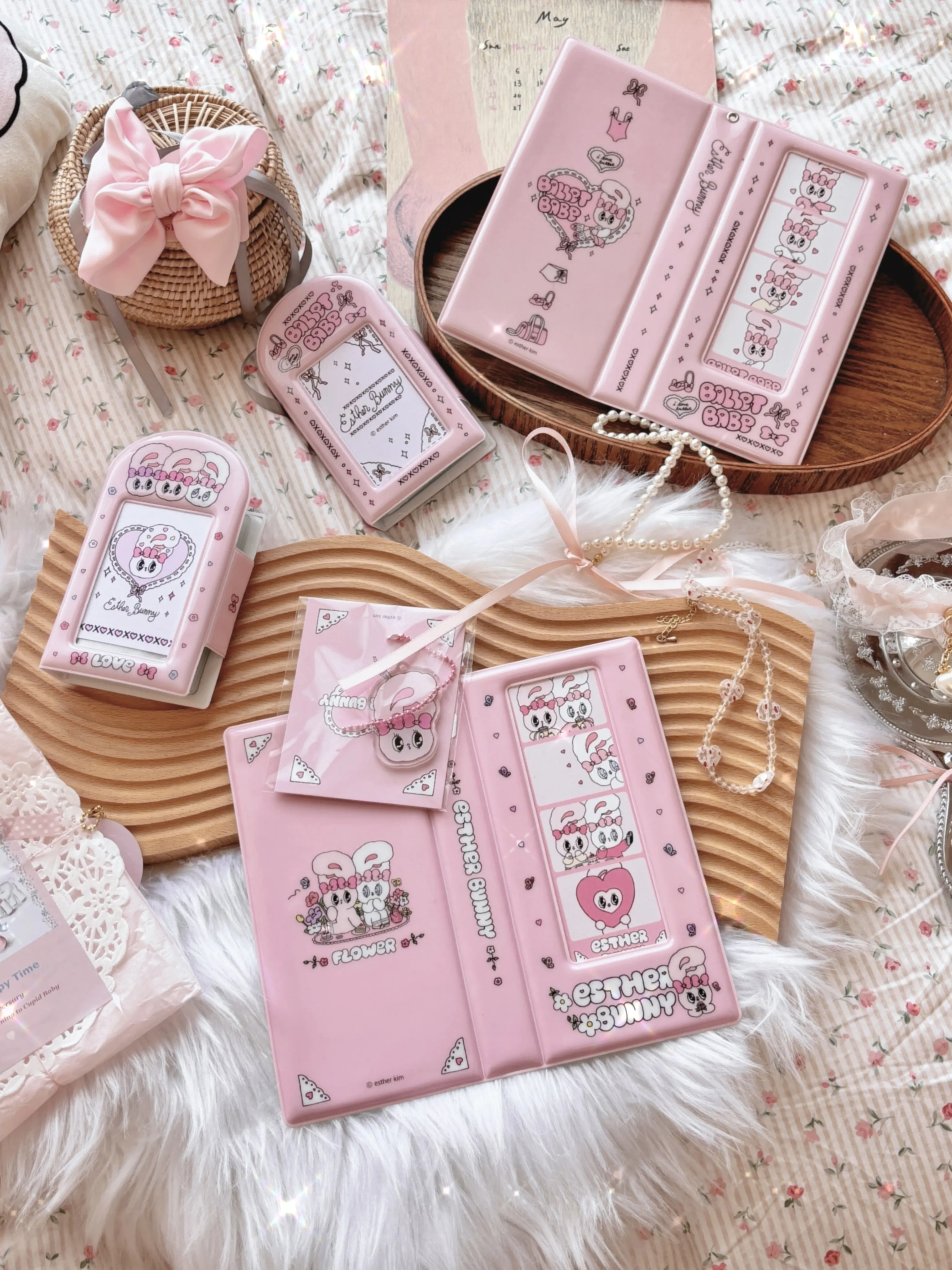Cute Pink Photocard Holder Card Collect Book life 4 cuts