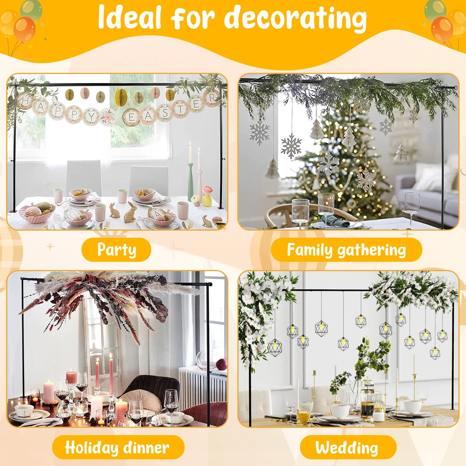 Adjustable Over The Table Rod Metal Table Arch with Clamp Party Tabletop DIY Decoration Accessorieies for Wedding Birthday Party wedding arch stand party arch set wedding arch set