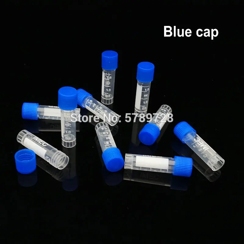컬러 캡, 1.8 ml Cryovial 방부제 튜브 샘플 병 500 개/몫 플라스틱 동결 파이프 스케일 잉크 분배 유리 병
