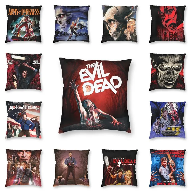 

Supernatural Horror Movie Evil Dead Square Throw Pillow Case Home Decoration Army Of Darkness Cushion Cover for Sofa Car Seat