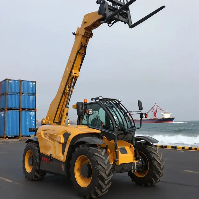 Telescopic Arm Forklift Crane Remote Control 3T/3.5T/4T with Cab Customization for Material Handling Equipment 1
