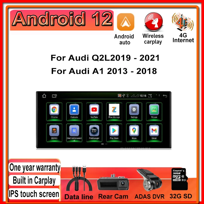 

8.8" Wireless Carplay Android 12 For Audi 2019 - 2021 Q2L / A1 2013 - 2018 IPS Car Player Multimedia Radio Stereo GPS Navigation