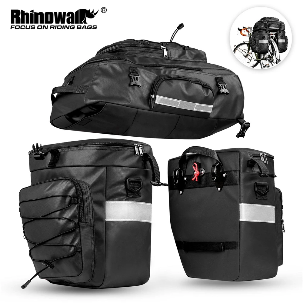 Rhinowalk Bicycle Bag Waterproof 65L Pannier Bag 3 in 1 Bike Rear Seat Bag  Big Capacity Cycling Luggage Saddle Backpack - AliExpress